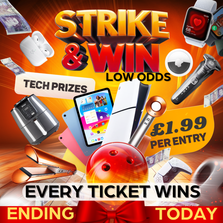 INSTANTWIN#18 WIN TECH LOW ODDS EVERY TICKET WINS: APPLE,  PLAYSTATION PS5, DYSON, NINJA AIRFRYER + END PRIZE £100