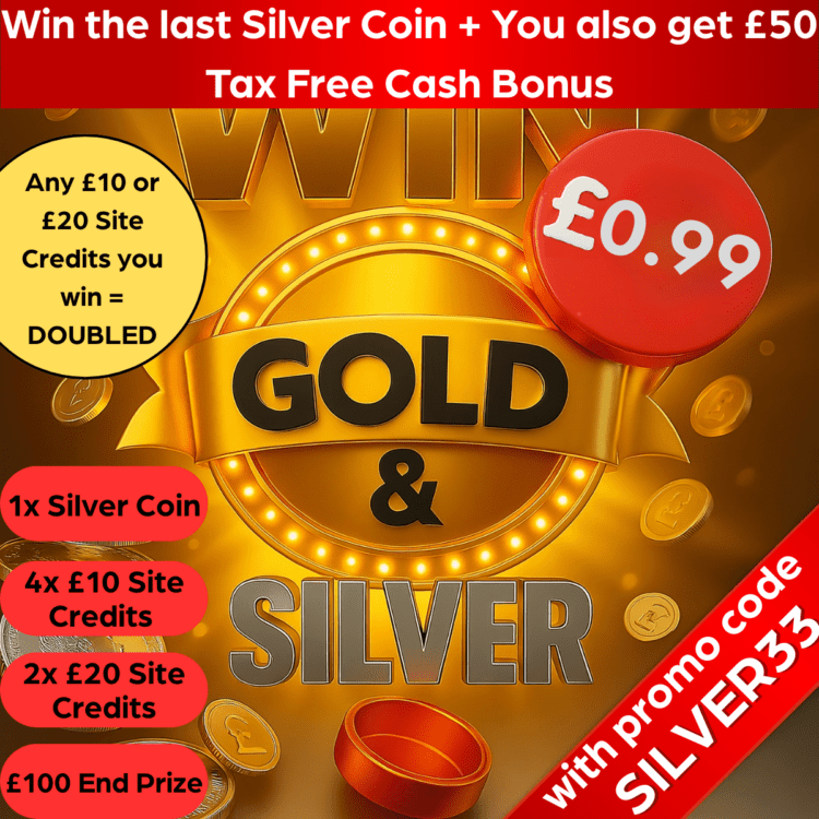 INSTANTWIN#16 WIN 720g GOLD & SILVER JEWELLERY (1:3 ODDS) + £100 END PRIZE SILVER STACKER INVESTMENT ENDING TODAY