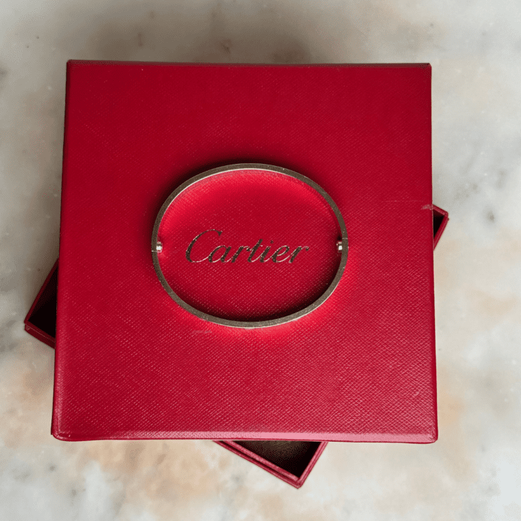 AUTODRAW#5 WIN CARTIER (AUTHENTIC) LOVE CLASSIC ROSE GOLD BRACELET 750 SIZE 19 LUXURY JEWELLERY - Image 4