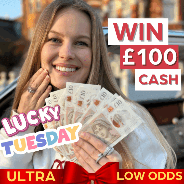LIVEDRAW#20 WIN £100 TAX FREE CASH - LUCKY TUESDAY - ULTRA LOW ODDS