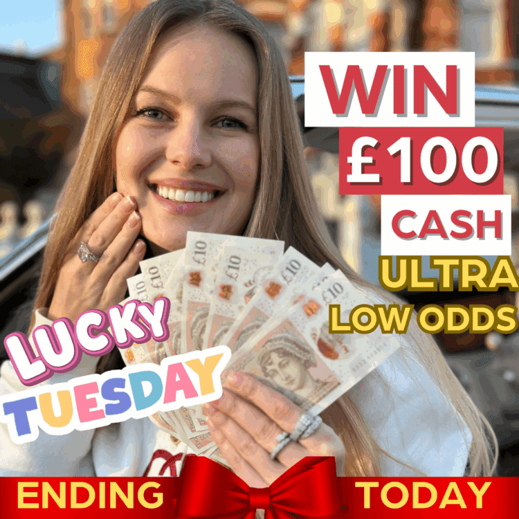 LIVEDRAW#20 WIN £100 TAX FREE CASH - LUCKY TUESDAY - ULTRA LOW ODDS ENDING TODAY