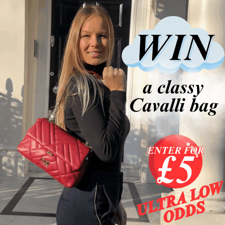 LIVEDRAW#21 WIN LUXURY ROBERTO CAVALLI CLASS RED BURGUNDY SHOULDER BAG - ULTRA LOW ODDS