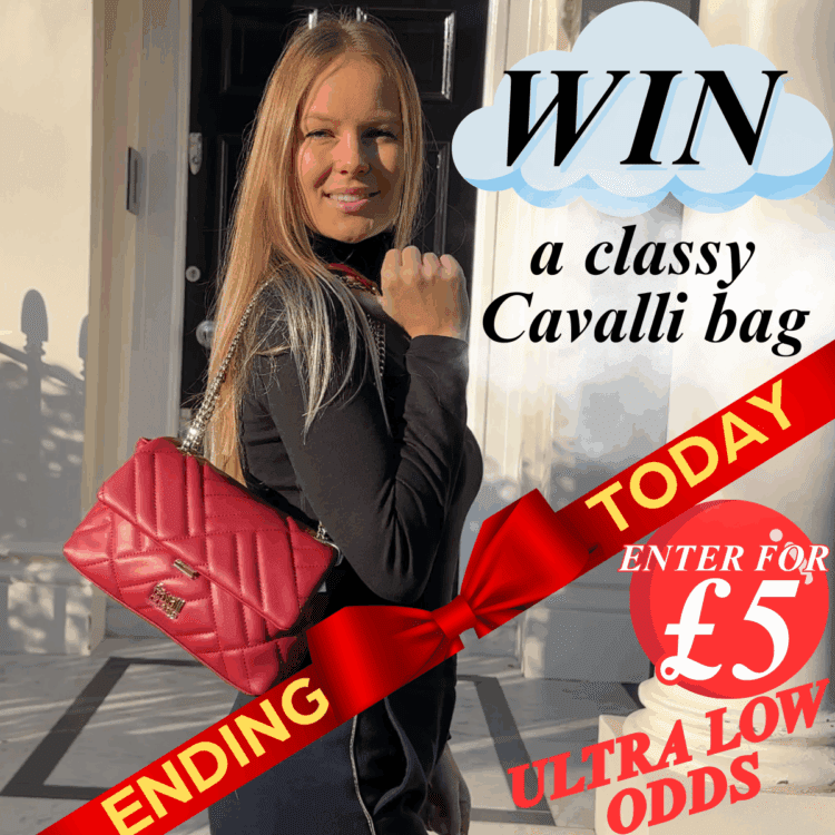 LIVEDRAW#21 WIN LUXURY ROBERTO CAVALLI CLASS RED BURGUNDY SHOULDER BAG - ULTRA LOW ODDS ENDING TODAY