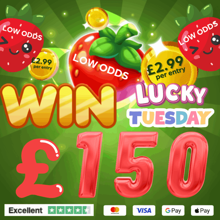 LIVEDRAW#24 WIN £150 QUICK & EASY CASH - LUCKY TUESDAY - LOW ODDS