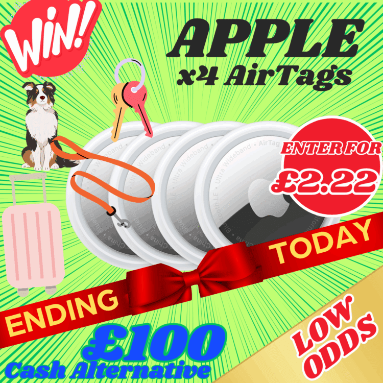 LIVEDRAW#31 WIN APPLE X4 AIRTAGS SUPER LOW ODDS ENDING TODAY