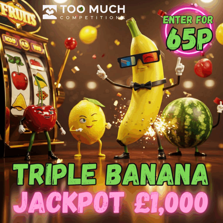 INSTANTWIN#34 TRIPLE BANANA JACKPOT - WIN £1,000 (END PRIZE MIN £100 & UP TO £500)