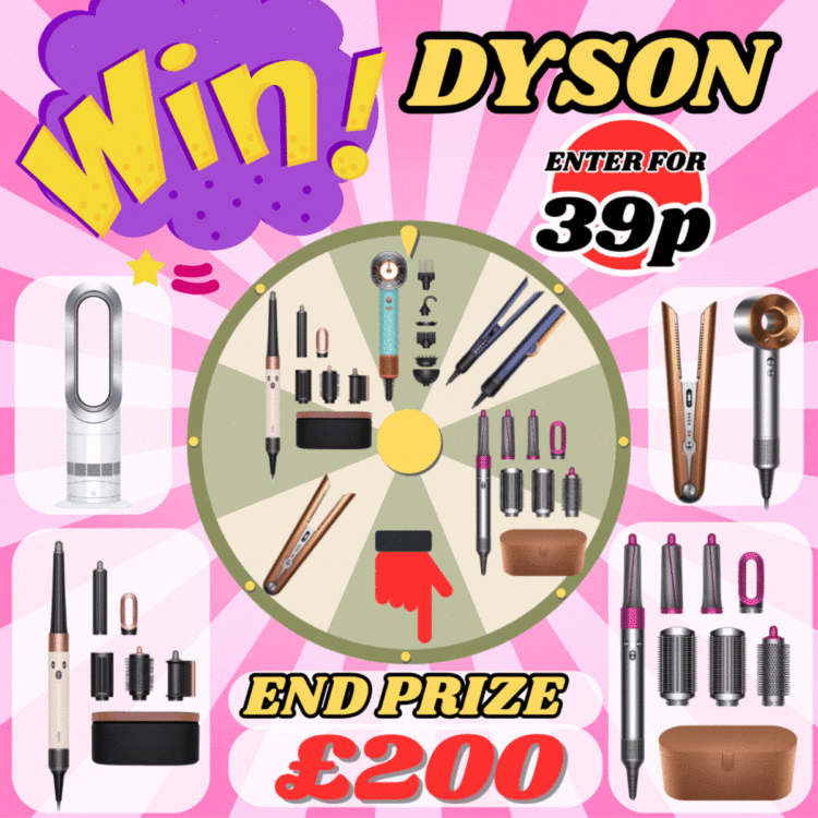 INSTANTWIN#35 SPIN THE WHEEL & WIN YOUR DREAM DYSON OF YOUR CHOICE TECH - EVERY TICKET WINS (DYSON SUPERSONIC OR £200 END PRIZE)