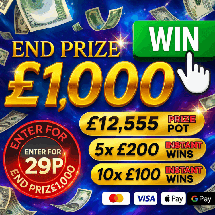 INSTANTSCRATCH#7 WIN £1,000 MAIN PRIZE – £12,555 CASH PRIZE POT