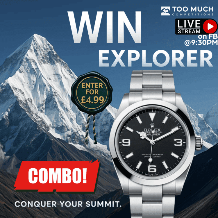 LIVEDRAW#45 WIN ROLEX OYSTER PERPETUAL EXPLORER 40 WATCH JEWELLERY (£5,000 CASH ALTERNATIVE)