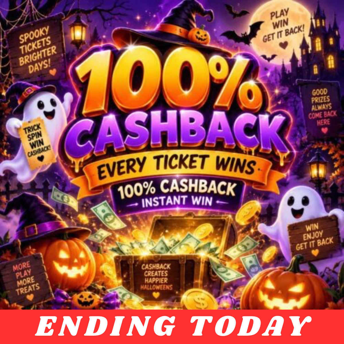 100% CASHBACK INSTANT WIN – EVERY TICKET WINS